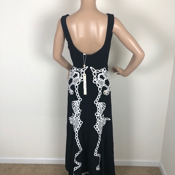 JONATHAN SIMKHAI | Appliqued Deep V-Neck Gown - Picture 10 of 13